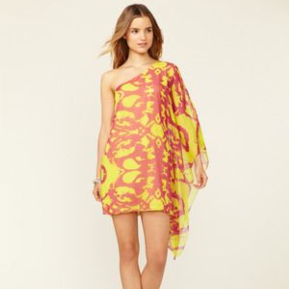 Jay Godfrey One Shoulder Kimono Dress